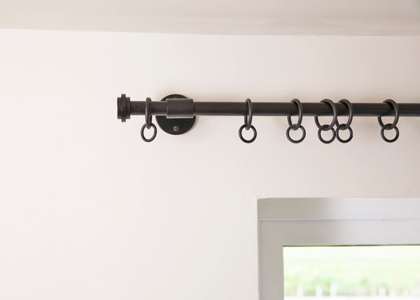 custom made 16mm iron curtain poles with button finial - Levington